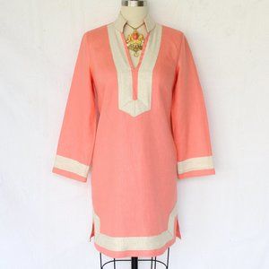 Sail to Sable peach linen tunic caftan dress sz s